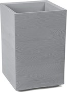 PLASTOVÝ KVETINÁČ NA KOLIESKACH BETONIQUE ECO 60X40X40 CM DREVENÝ DEKOR SIVÁ