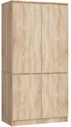 Šatníková skriňa CLP S90/4D dub sonoma