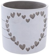 Betónový obal na kvetináč Heart of hearts biela, 13,5 x 12 cm