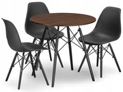 Jedálenský stôl TODI jaseň 80 cm s tromi stoličkami OSAKA čierne