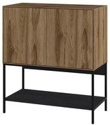 Skrinka v dekore duba v čierno-prírodnej farbe 80x90x40 cm Amira – Marckeric