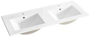 Dvojité keramické zapustené umývadlo Lava 120 cm biele