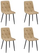 Set štyroch jedálenských stoličiek LIBRA hnedé / čierne nohy (4 ks)