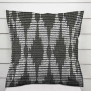 Biante Dekoračná obliečka na vankúš s lemom Leona LN-048 Tmavo sivé obrazce a pásiky 35 x 45 cm