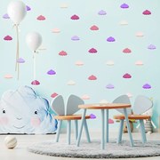 PIPPER. Textilná nálepka na stenu "Obláčiky" Farba: Tmavé fialové farby