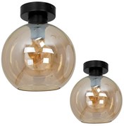 Stropné svietidlo Sofia, 1x jantárové sklenené tienidlo, b