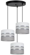 Luster na lanku CORAL 3xE27/60W/230V biela/šedá