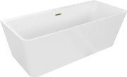 Mexen Volta voľne stojaca priemyselná vaňa 150 x 75 cm, biela, odtok zlatý - 51131507500-50