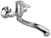 Mereo Mereo, Drezová nástenná batéria, Zuna, s ramienkom plochým vyhnutým 200 mm, chróm, MER-CB301AZ