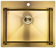 Laveo Marmara, 1-komorový nerezový drez 510x590x200 mm, zlatá, LAV-SAM_G10T