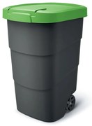 Záhradná nádoba s odolnými kolieskami, 110 l, zelená / antracit