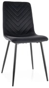 Jedálenská stolička DAREN VELVET čierna