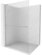Mexen Kioto+ L, sprchová zástena Walk-In s poličkou a vešiakom 70 x 200 cm, 8mm sklo s rebrovým vzorom, brúsená oceľ profil, 800-070-123-97-09