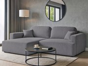 Rohová sedačka s funkciou spania Sunny ľavá s úložným priestorom na posteľnú bielizeň, tmavosivá