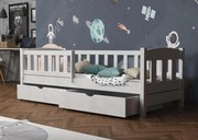 Detská posteľ z masívu borovice BEN so šuplíkmi - 200x90 cm - BIELA