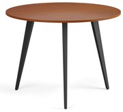 Konferenčný stôl PRIMO VIBE, priemer 100 cm, čierna podnož, čerešňa