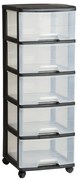 Čierno-priehľadný plastový pojazdný regál 37x100 cm – Curver