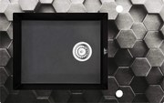 Deante Andante, 1-komorový sklo-granitový drez 780x488x220 mm, šedá-grafitová, DEA-ZSN_GL1C