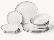 Ručne vyrobená porcelánová súprava riadu Salt, 4 osoby, 12 ks