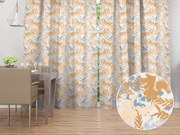 Biante Zamatový záves Tamara TMR-043 Hnedo-modré designové rastliny 135x140 cm