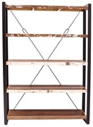 furniture-nabytek.cz - Police na knihy 160x200x35 z kovu a dreva mango