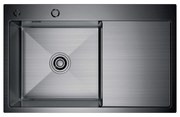 Erga HD, 1-komorový oceľový drez 780x490x210 mm, ľavý, grafitová, ERG-MLS-HD7849LB