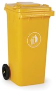 Plastová popolnica na triedený odpad 120 litrov, žltá