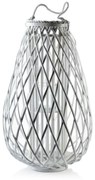 Proutěná lucerna Lucie 70 cm bílá