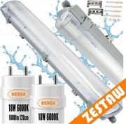 Sada LED svietidiel 120 cm, 36 W, 3600 lm, 6000 K, do garáže, s plechom