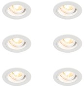 Sada 6 zapustených bodových svetiel okrúhlych bielych nastaviteľných - Chuck