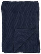 Tmavomodrá deka z recyklovanej bavlny 130x170 cm Santos – House Nordic