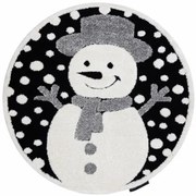 Koberec JOY Snowman čierny / krém