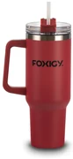 Foxigy Termohrnček do auta so slamkou 1200 ml Burgundy