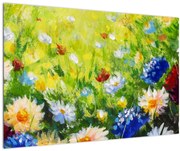 Obraz rozkvitnutej lúky, olejomaľba (90x60 cm)