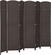 HOMCOM 6-panelový skladací paraván 240x170 cm pre obývaciu izbu, spálňu a kanceláriu - Hnedý | Aosom