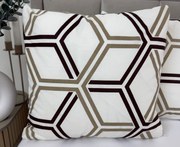 Obliečka na vankúš Hexa Brown 40x40 cm – hnedý geometrický vzor, 100 % bavlna