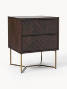 Nočný stolík z mangového dreva so vzorom rybej kosti Luca