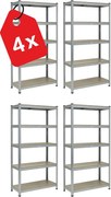 Akcia 4x Regál 200x120x40 cm pozinkovaný 5-policový, nosnosť 875 kg - 4ks