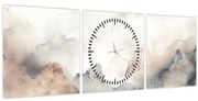 Obraz - Abstrakcia hôr s textúrou mramoru (s hodinami) (90x30 cm)