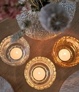 Taupe sklenený svietnik Palet taupe - Ø 8*8,5 cm