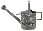 Šedá dekoračná plechová kanva s patinou Garden - 53*20*24 cm