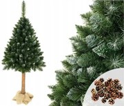 LEAN TOYS Vianočný stromček 3D na pníku z umelej diamantovej borovice 180 cm Snehové trblietky