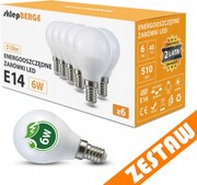 SADA 6x LED žiarovka E14 G45 7W 590lm - teplá biela