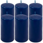 Sada stĺpových sviečok, 11,5 cm, Ø 6 cm, modrá, 6 ks