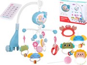 KIK Lullaby Star Design kolotoč nad postieľku s projektorom hviezd a diaľkovým ovládaním, modrý