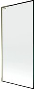 Mexen Next L, 1-krídlová vaňová zástena 90 x 150 cm, 6mm číre sklo-čierny vzor, zlatý lesklý profil, 895-090-000-03-70-50