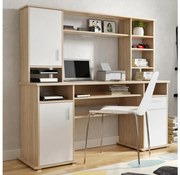 Písací stôl s policou ELIAN dub sonoma/biela