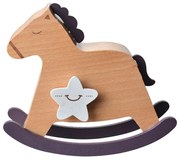 Drevená naťahovacia hracia skrinka hojdací koník - 13*4*10 cm