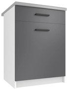 Kuchynská skrinka Belini spodná so zásuvkami 60 cm šedý mat s pracovnou doskou  TOR SDSZ1-60/0/WT/SR/0/B1