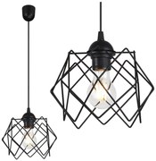 Závesné svietidlo Stella, 1x čierne drôtené tienidlo, LP